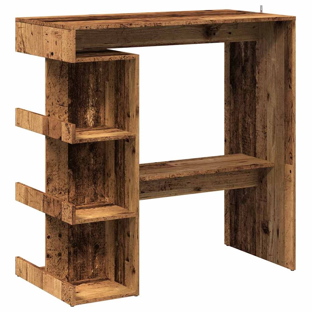 VidaXL Bartafel met opbergrek 100x48x101,5 cm oud houtkleurig