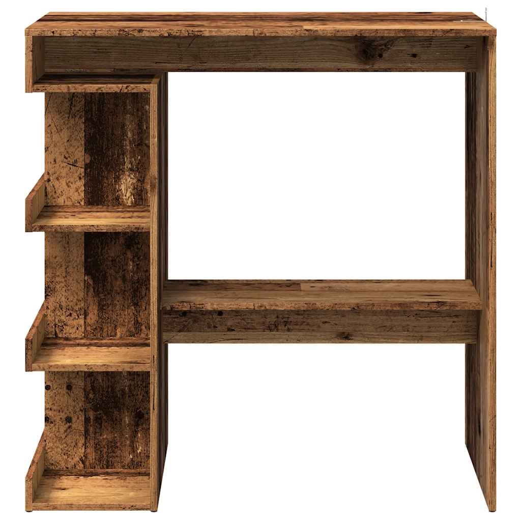 VidaXL Bartafel met opbergrek 100x48x101,5 cm oud houtkleurig