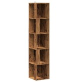 VidaXL Hoekkast 33x33x165 cm bewerkt hout oud houtkleurig