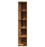 VidaXL Hoekkast 33x33x165 cm bewerkt hout oud houtkleurig