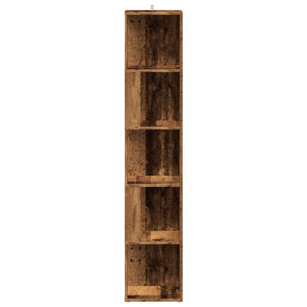 VidaXL Hoekkast 33x33x165 cm bewerkt hout oud houtkleurig