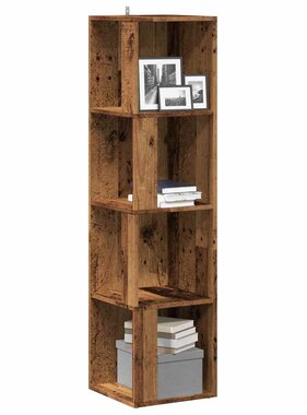 VidaXL Hoekkast 33x33x132 cm bewerkt hout oud houtkleurig