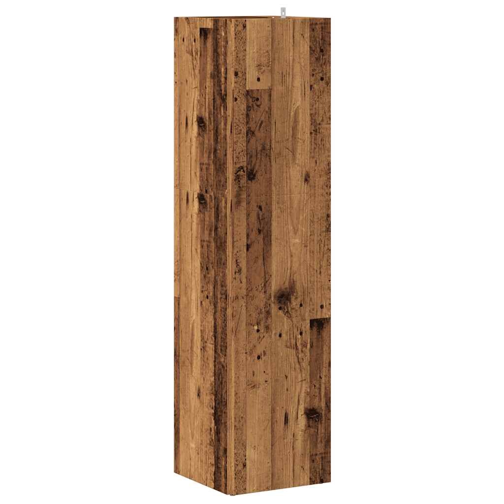 VidaXL Hoekkast 33x33x132 cm bewerkt hout oud houtkleurig