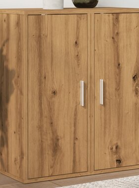 VidaXL Schoenenkasten 2 st 32x35x70 cm bewerkt hout artisanaal eiken