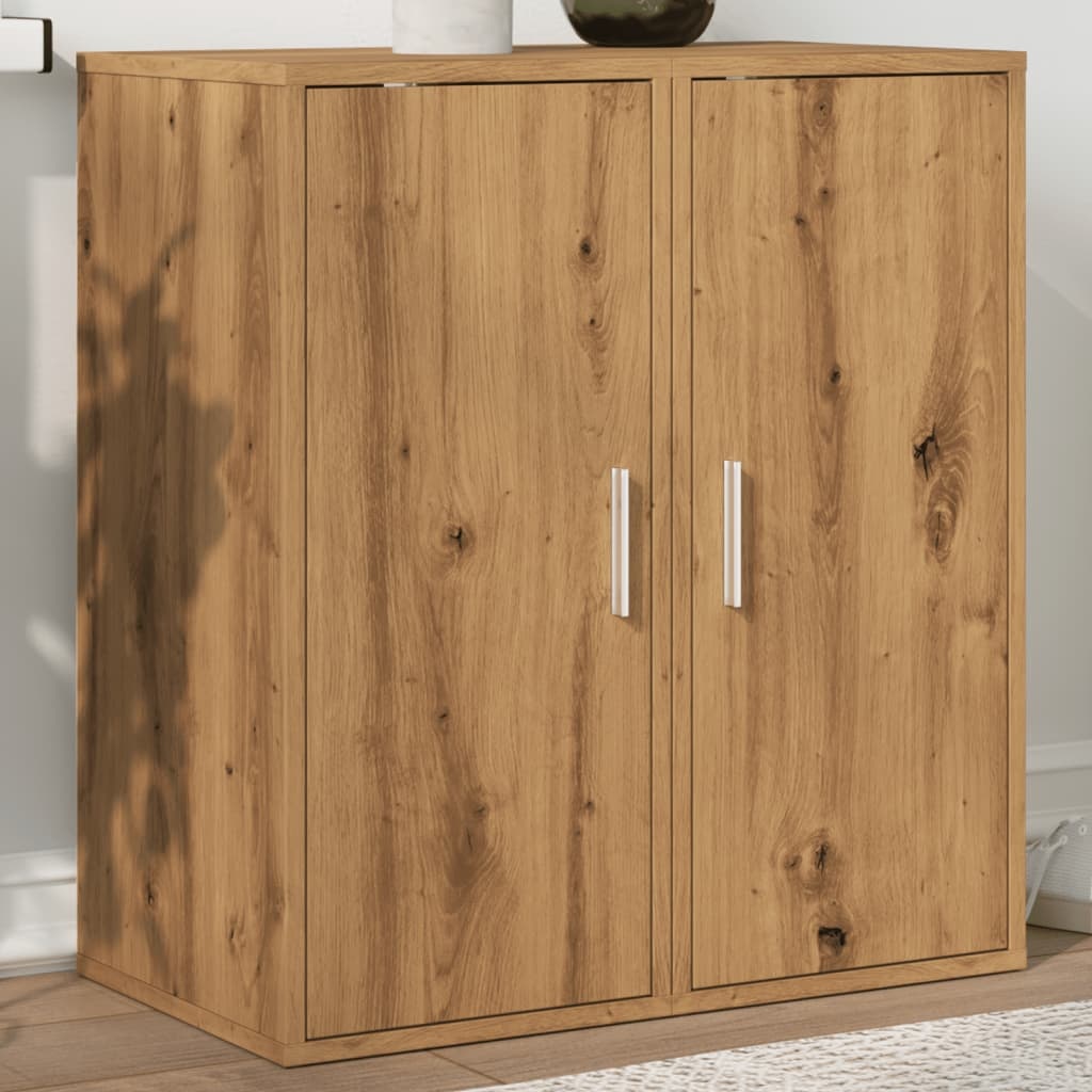 VidaXL Schoenenkasten 2 st 32x35x70 cm bewerkt hout artisanaal eiken
