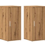 VidaXL Schoenenkasten 2 st 32x35x70 cm bewerkt hout artisanaal eiken