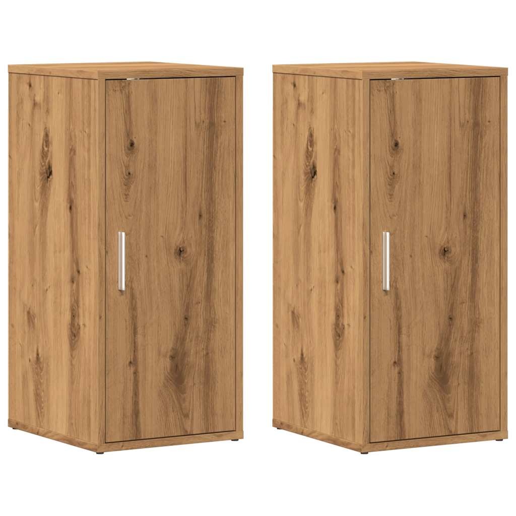 VidaXL Schoenenkasten 2 st 32x35x70 cm bewerkt hout artisanaal eiken