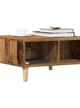 VidaXL Salontafel 60x60x30 cm bewerkt hout oud houtkleurig