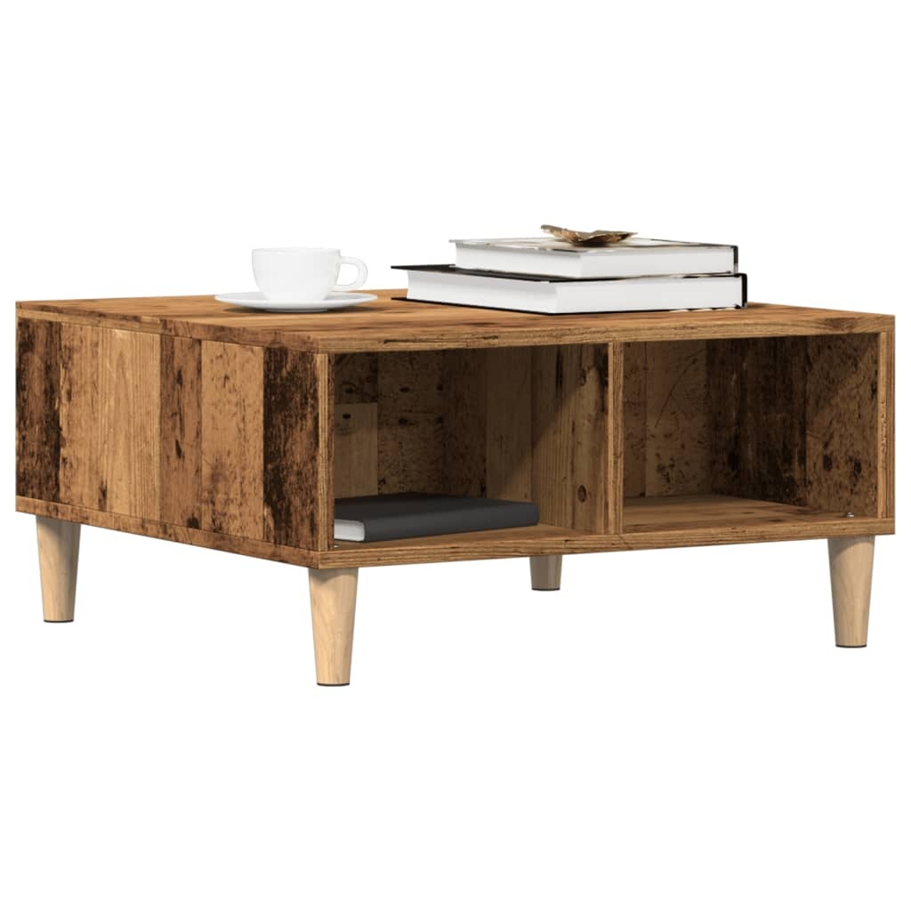 VidaXL Salontafel 60x60x30 cm bewerkt hout oud houtkleurig
