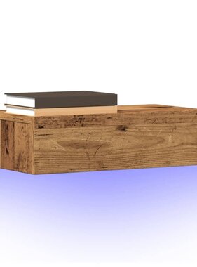 VidaXL Tv-meubels met LED-verlichting 2 st 60x35x15,5 cm oud hout