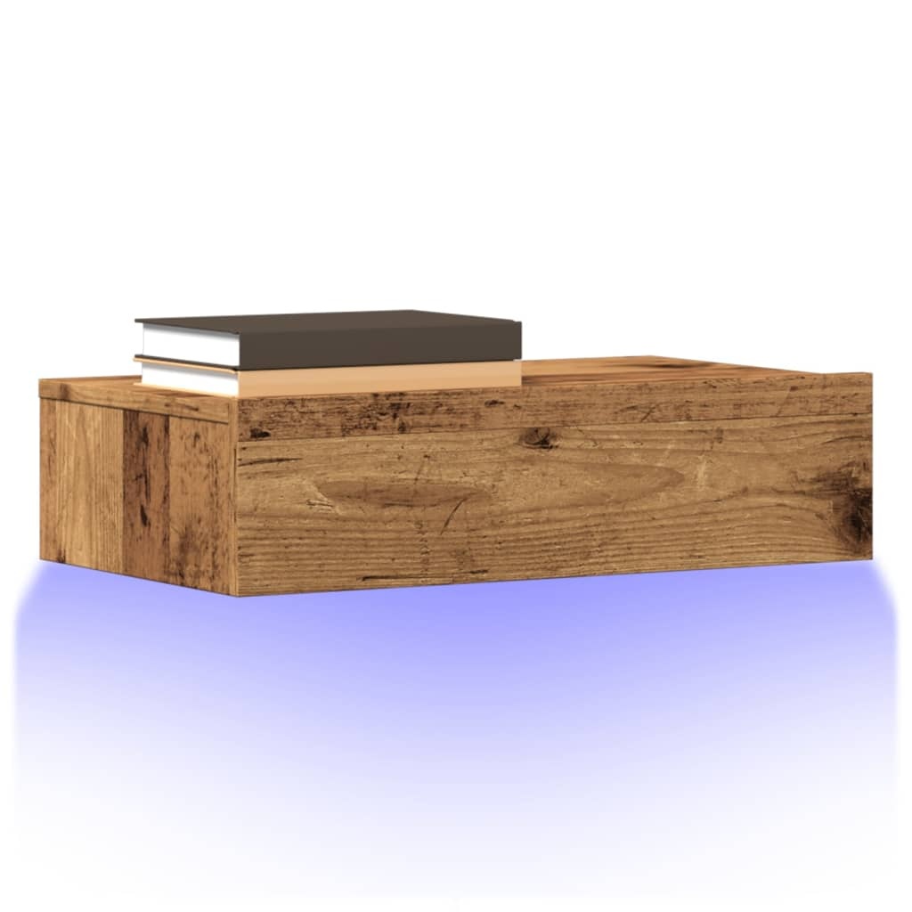 VidaXL Tv-meubels met LED-verlichting 2 st 60x35x15,5 cm oud hout