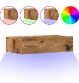 VidaXL Tv-meubels met LED-verlichting 2 st 60x35x15,5 cm oud hout