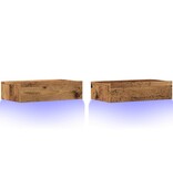 VidaXL Tv-meubels met LED-verlichting 2 st 60x35x15,5 cm oud hout