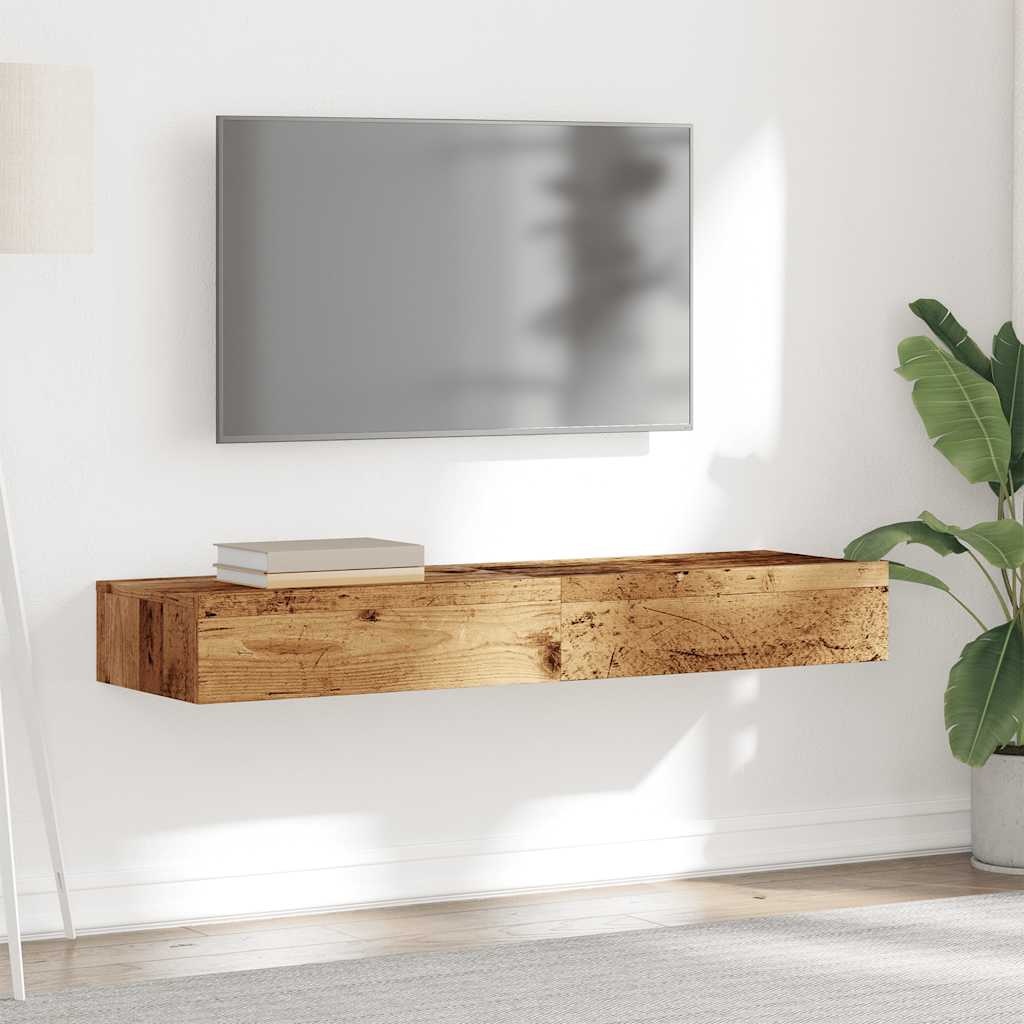 VidaXL Tv-meubels met LED-verlichting 2 st 60x35x15,5 cm oud hout