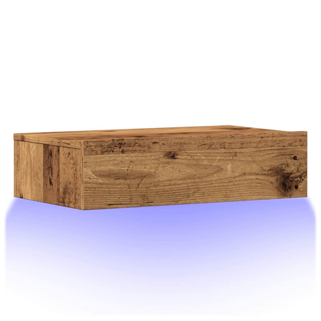 VidaXL Tv-meubel met LED-verlichting 60x35x15,5 cm oud houtkleurig