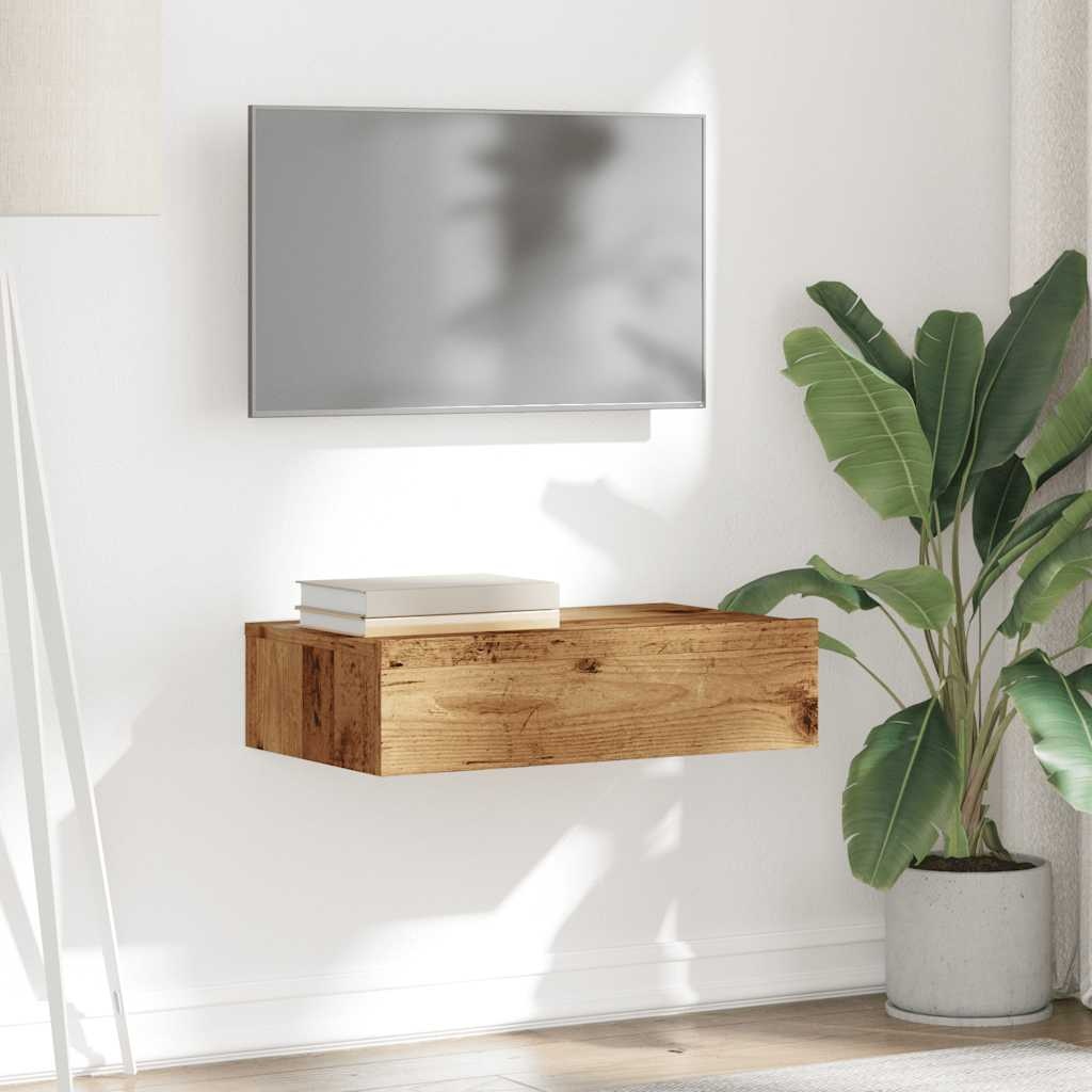 VidaXL Tv-meubel met LED-verlichting 60x35x15,5 cm oud houtkleurig