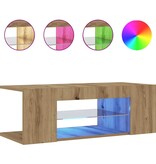 VidaXL Tv-meubel met LED 90x39x30 cm bewerkt hout artisanaal eiken