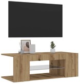 VidaXL Tv-meubel met LED 90x39x30 cm bewerkt hout artisanaal eiken