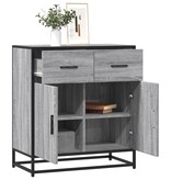 VidaXL Dressoir 68x35x76 cm bewerkt hout en metaal grijs sonoma