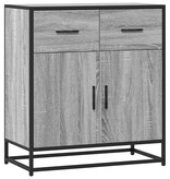 VidaXL Dressoir 68x35x76 cm bewerkt hout en metaal grijs sonoma