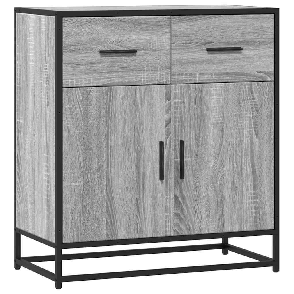 VidaXL Dressoir 68x35x76 cm bewerkt hout en metaal grijs sonoma