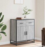 VidaXL Dressoir 68x35x76 cm bewerkt hout en metaal grijs sonoma