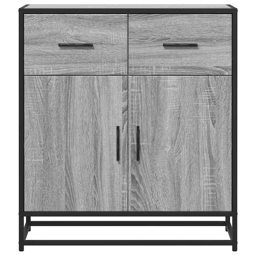 VidaXL Dressoir 68x35x76 cm bewerkt hout en metaal grijs sonoma