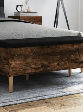 VidaXL Opbergbankje 102x42x46 cm bewerkt hout gerookt eikenkleurig