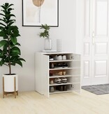VidaXL Schoenenkast 60x35x70 cm bewerkt hout hoogglans wit