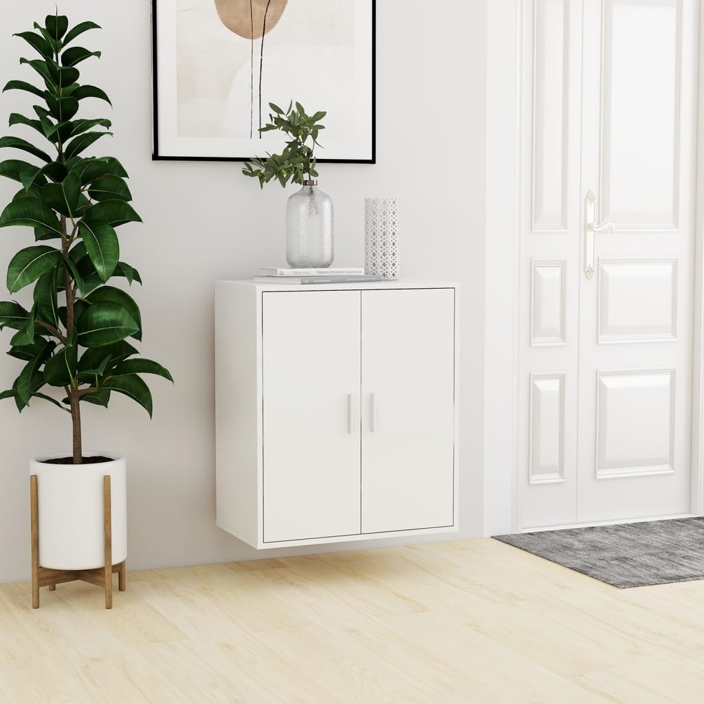 VidaXL Schoenenkast 60x35x70 cm bewerkt hout hoogglans wit