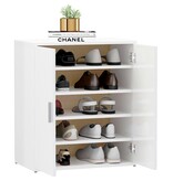 VidaXL Schoenenkast 60x35x70 cm bewerkt hout hoogglans wit
