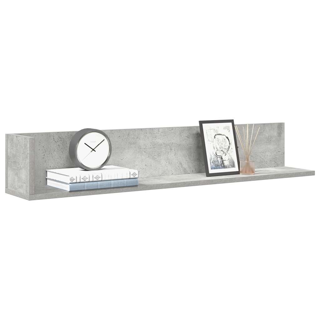 VidaXL Wandschappen 2 st 100x16,5x16,5 cm spaanplaat betongrijs