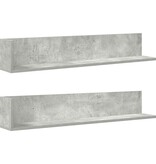 VidaXL Wandschappen 2 st 100x16,5x16,5 cm spaanplaat betongrijs