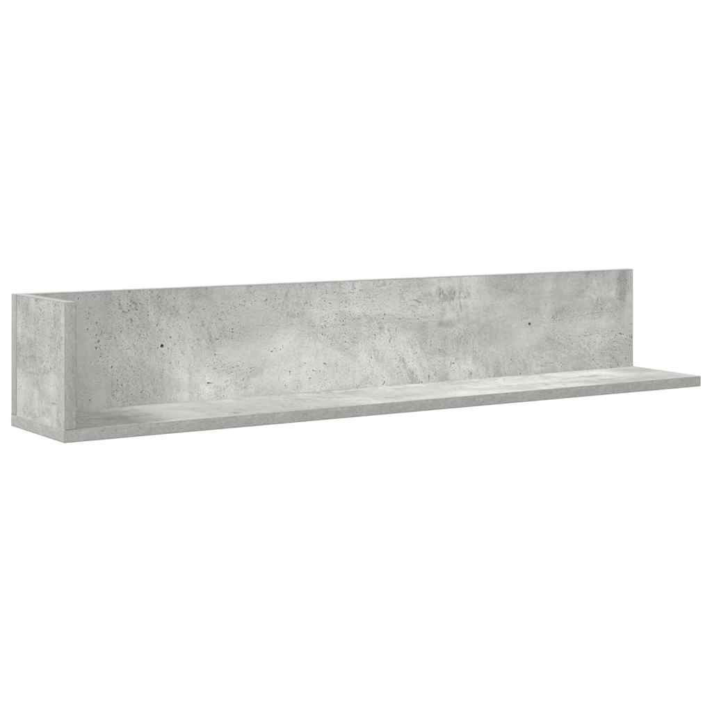 VidaXL Wandschappen 2 st 100x16,5x16,5 cm spaanplaat betongrijs