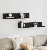 VidaXL Wandschappen 2 st 100x16,5x16,5 cm bewerkt hout zwart