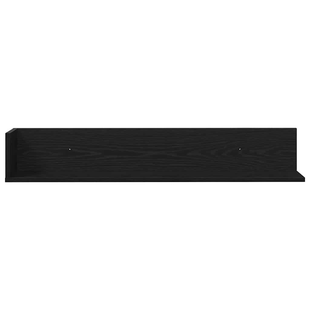 VidaXL Wandschappen 2 st 100x16,5x16,5 cm bewerkt hout zwart