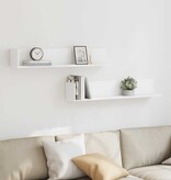 VidaXL Wandschappen 2 st 100x16,5x16,5 cm bewerkt hout wit