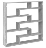 VidaXL Wandschap kubus 7 vakken bewerkt hout grijs sonoma eikenkleurig