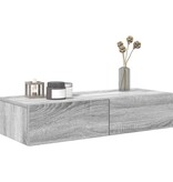 VidaXL Wandschap met lades 80x33x17 cm bewerkt hout grijs sonoma eiken