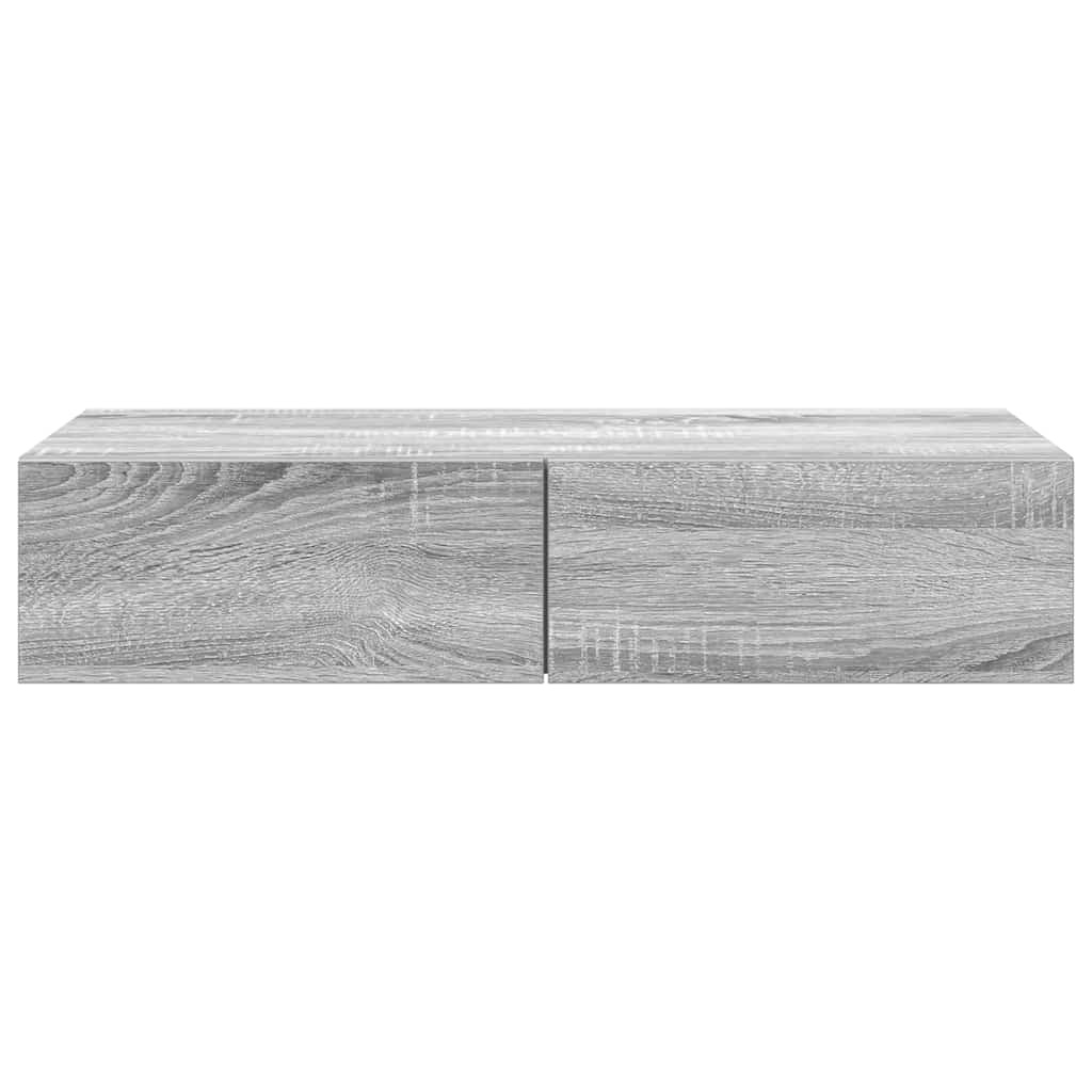 VidaXL Wandschap met lades 80x33x17 cm bewerkt hout grijs sonoma eiken