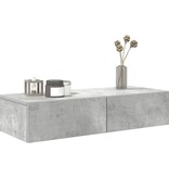 VidaXL Wandschap met lades 80x33x17 cm bewerkt hout betongrijs