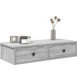 VidaXL Wandschap met lades 80x31x17 cm bewerkt hout grijs sonoma eiken
