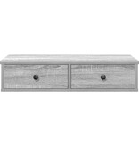 VidaXL Wandschap met lades 80x31x17 cm bewerkt hout grijs sonoma eiken