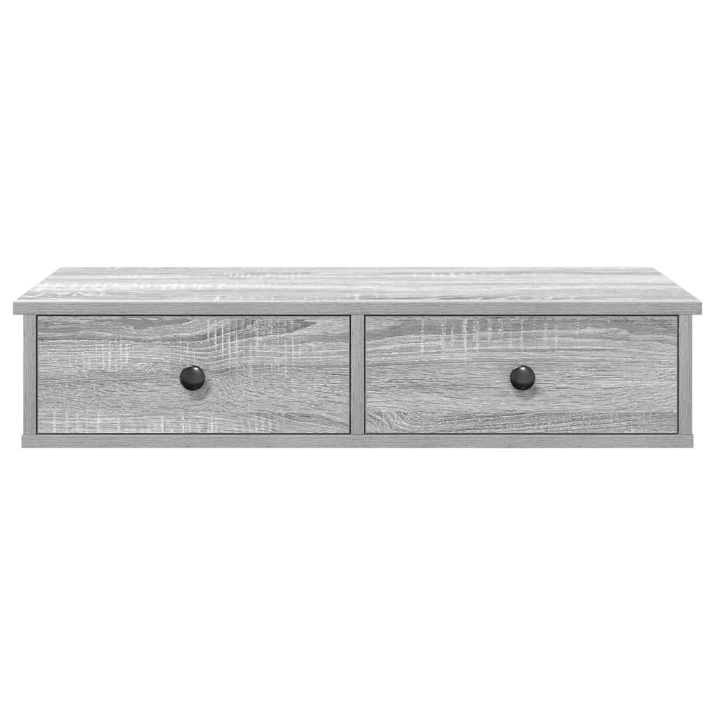 VidaXL Wandschap met lades 80x31x17 cm bewerkt hout grijs sonoma eiken