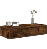 VidaXL Wandschap met lades 80x31x17 cm bewerkt hout gerookt eikenkleur