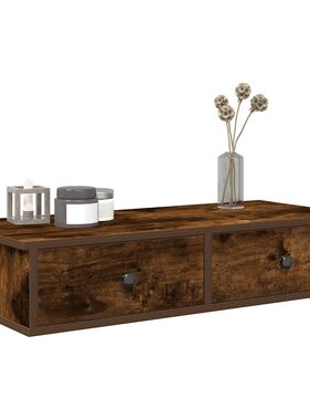 VidaXL Wandschap met lades 80x31x17 cm bewerkt hout gerookt eikenkleur