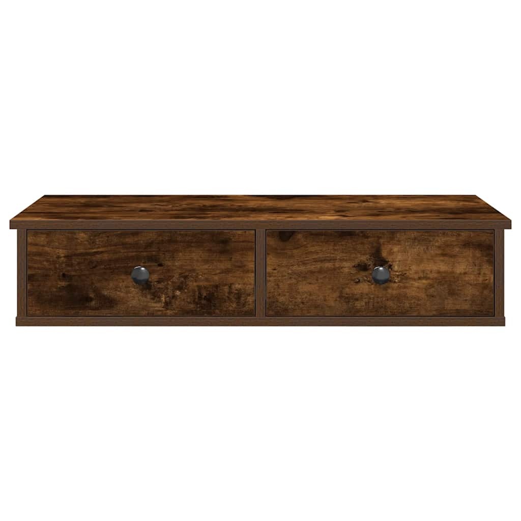 VidaXL Wandschap met lades 80x31x17 cm bewerkt hout gerookt eikenkleur