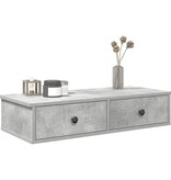 VidaXL Wandschap met lades 80x31x17 cm bewerkt hout betongrijs