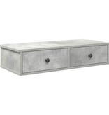 VidaXL Wandschap met lades 80x31x17 cm bewerkt hout betongrijs