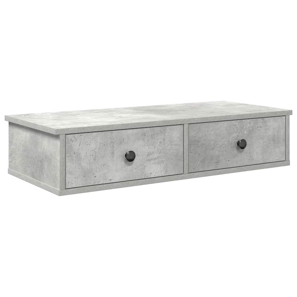 VidaXL Wandschap met lades 80x31x17 cm bewerkt hout betongrijs